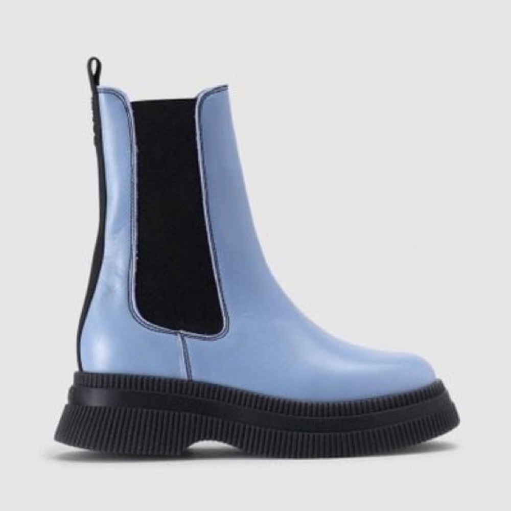 Ganni blue creeper platform boots